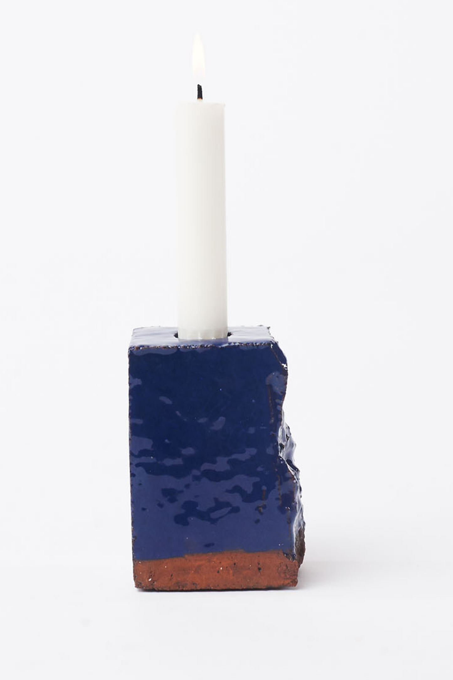 A Single Brick Candle S Dark Blue