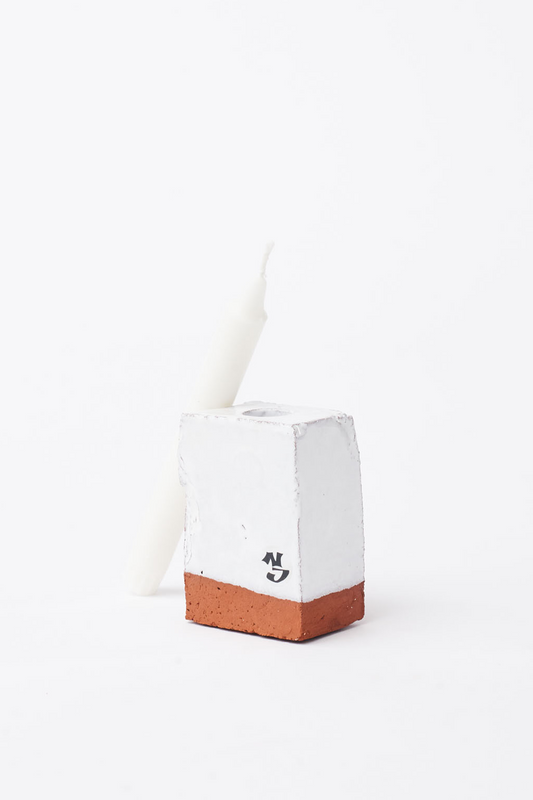 A Single Brick Candle S White