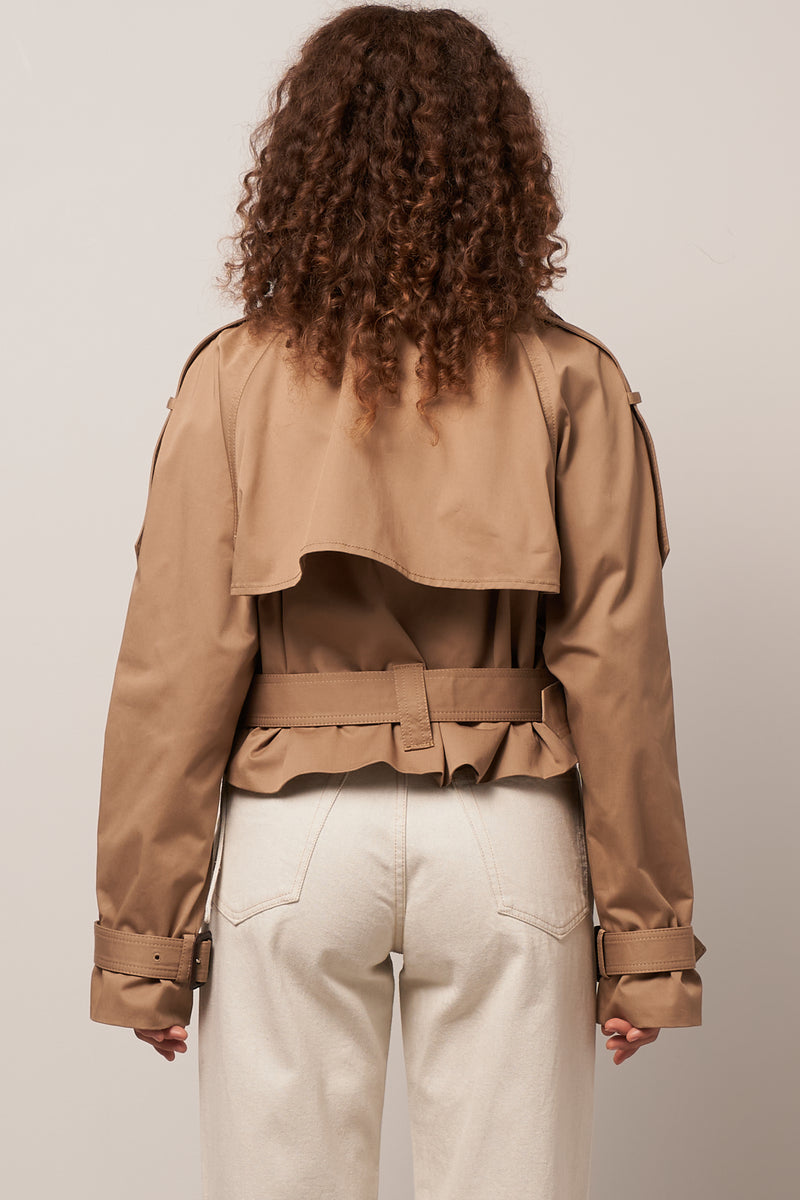 Double-Breasted Trench Jacket Cold Beige