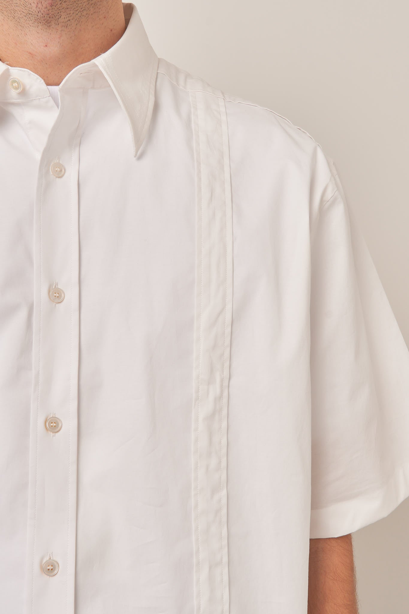 Short Sleeve Button-Up Shirt White