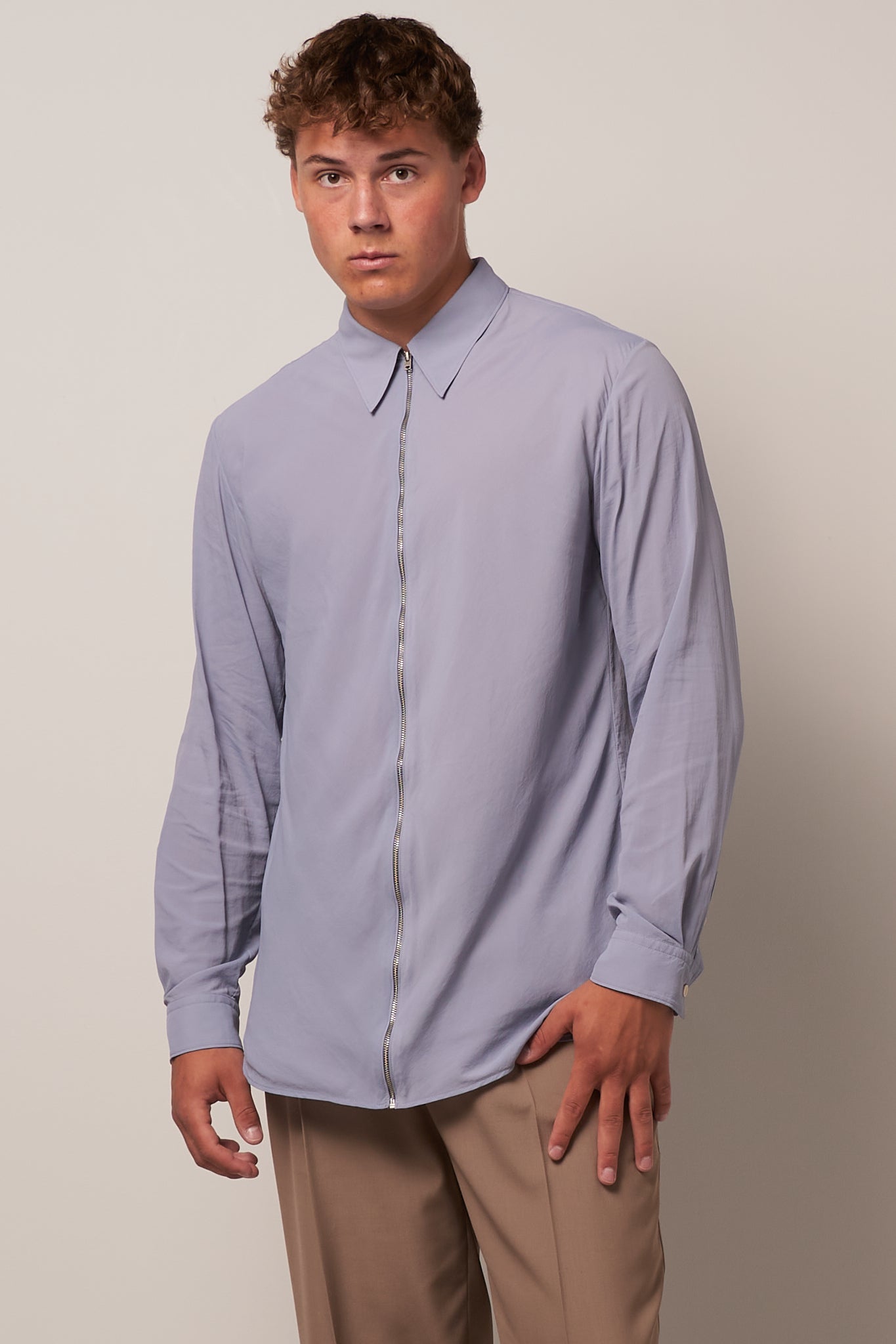 Zip Shirt Dusty Blue