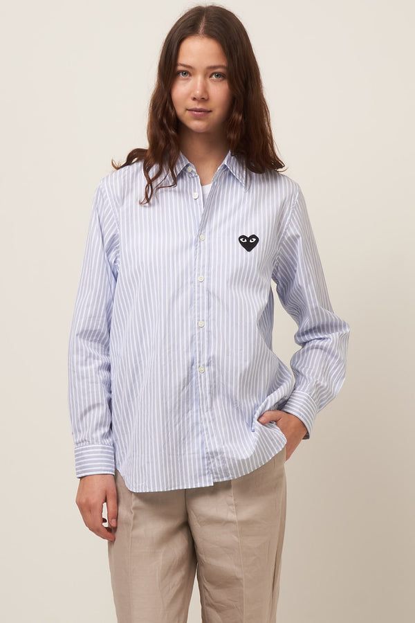 Black Heart Shirt White/Blue/Navy Stripe