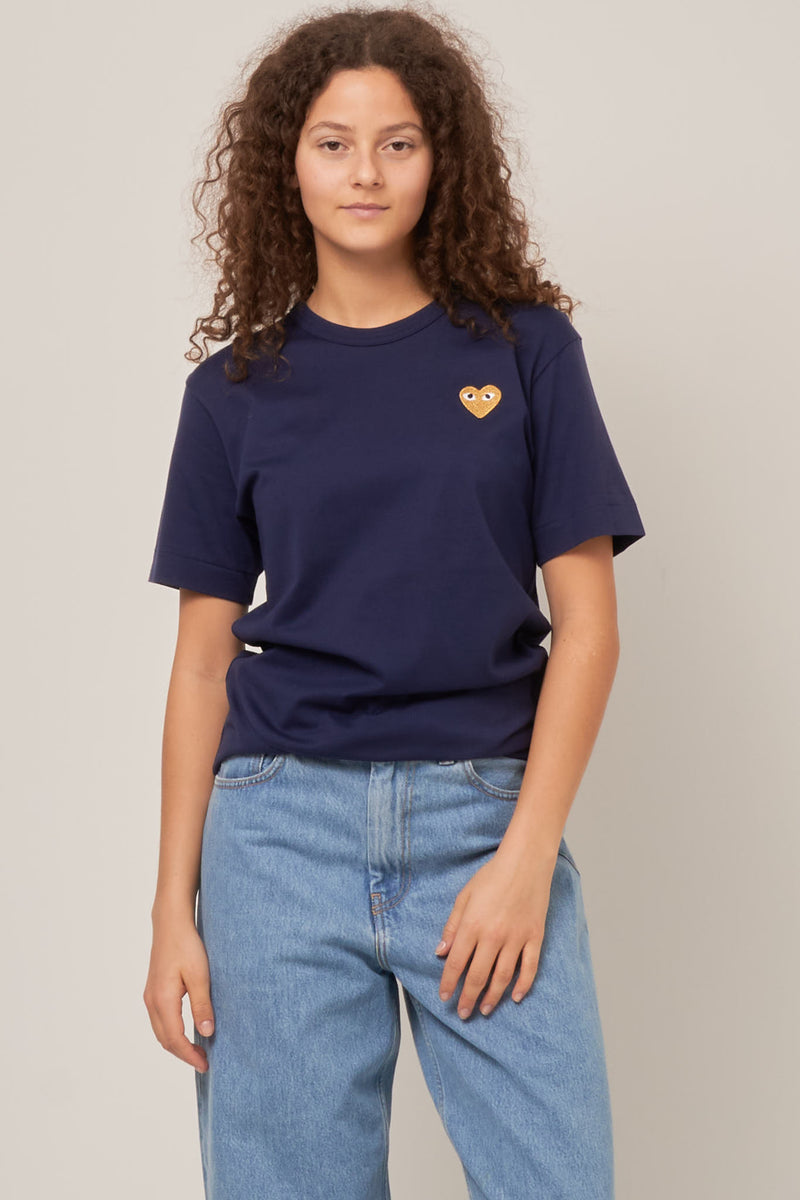 Gold Heart T-shirt Navy