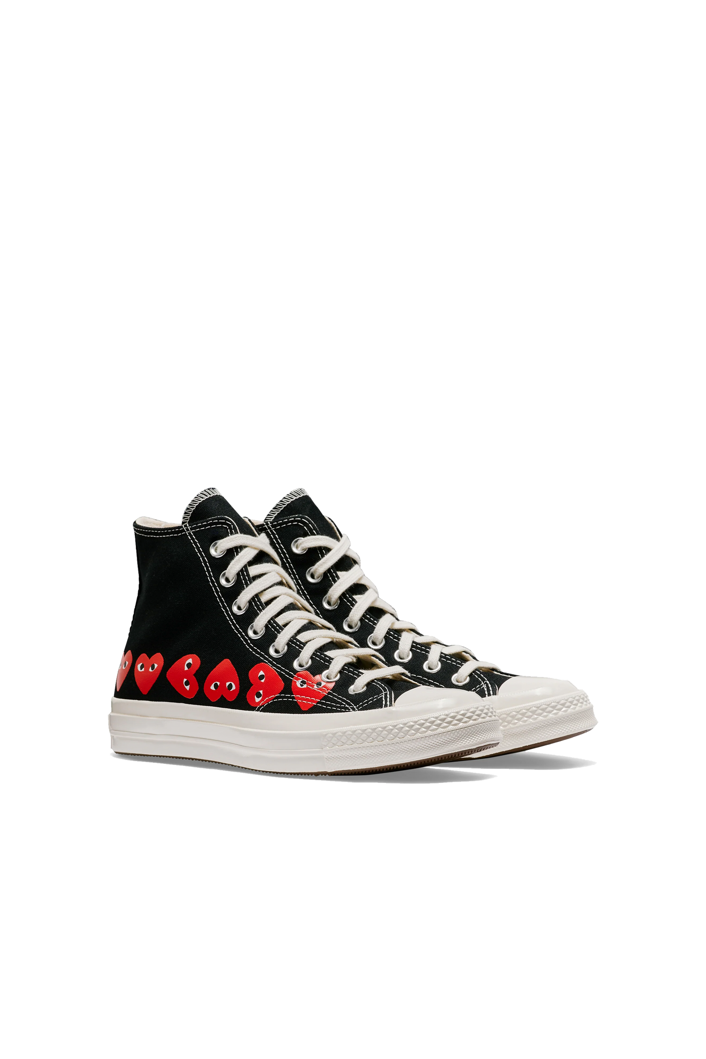 Multi Red Heart Chuck Taylor Hi Black