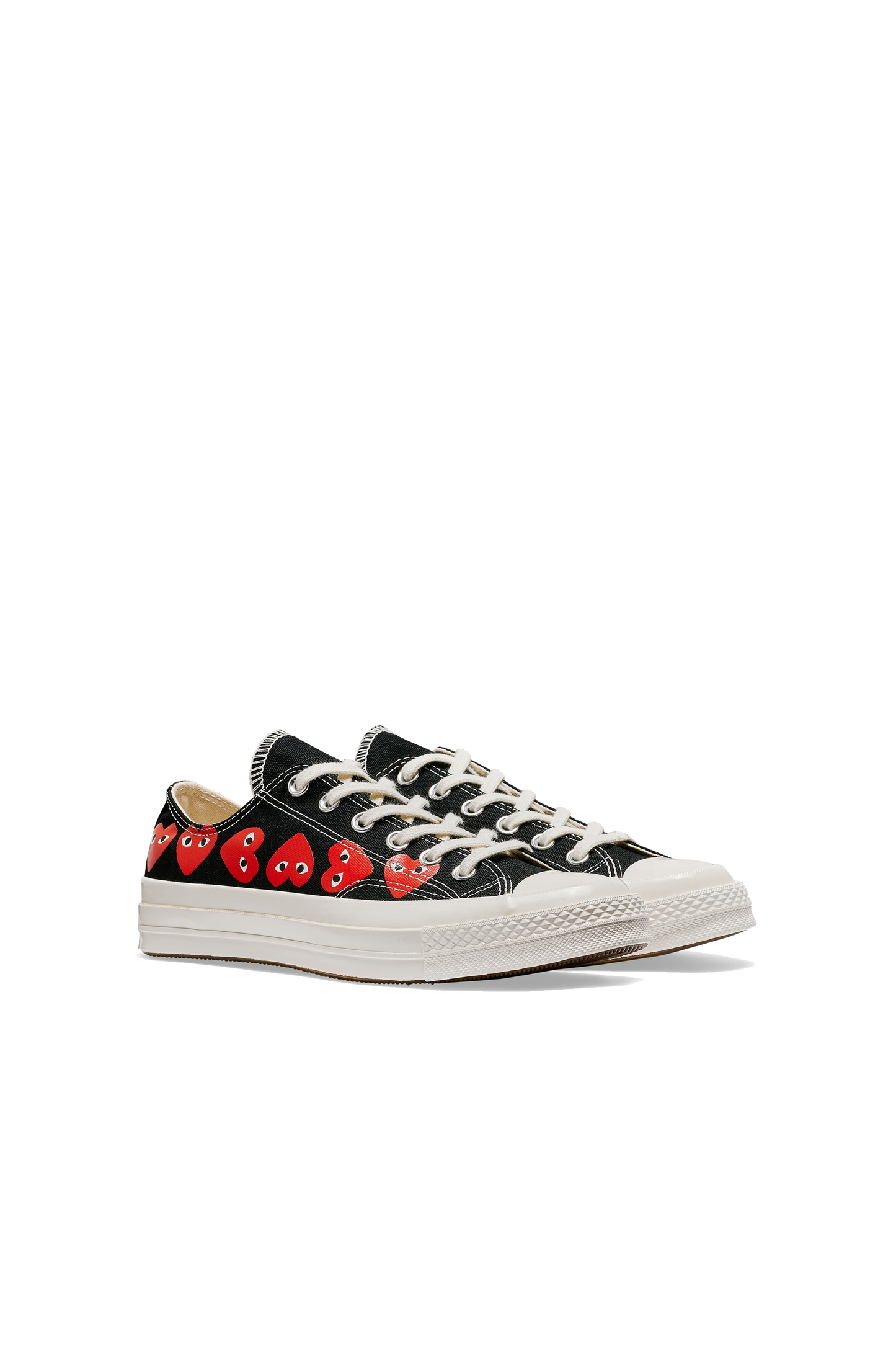 Multi Red Heart Chuck Taylor Low Black