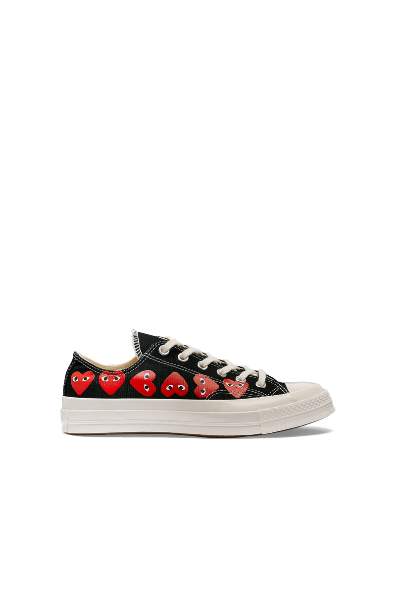 Multi Red Heart Chuck Taylor Low Black