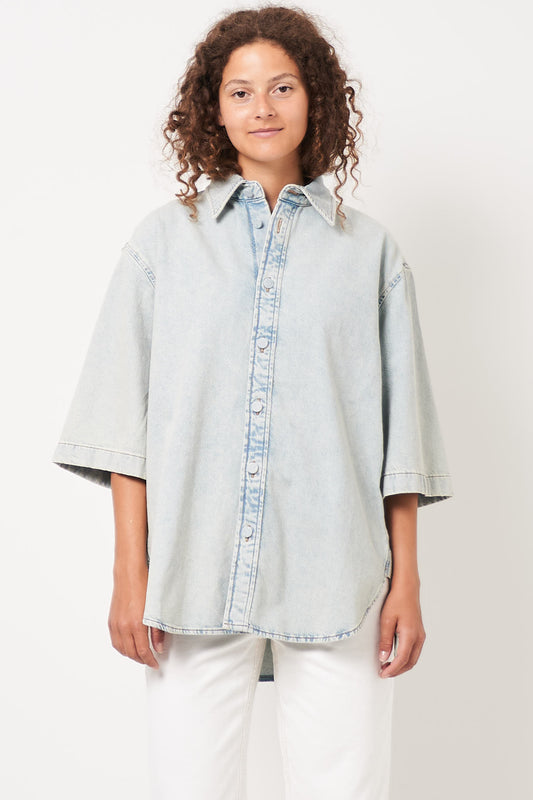 Denim Button Up Shirt Indigo Blue