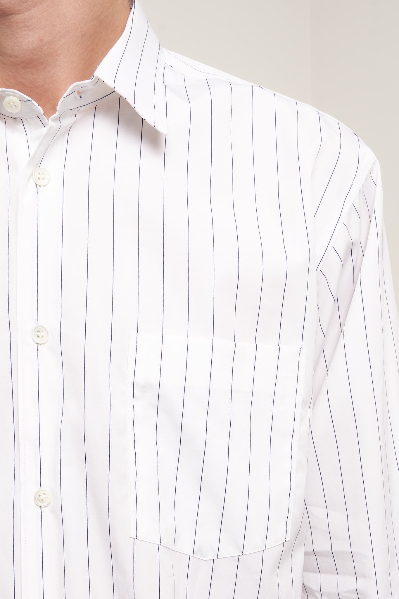 Forever Shirt Thin Blue Stripe White