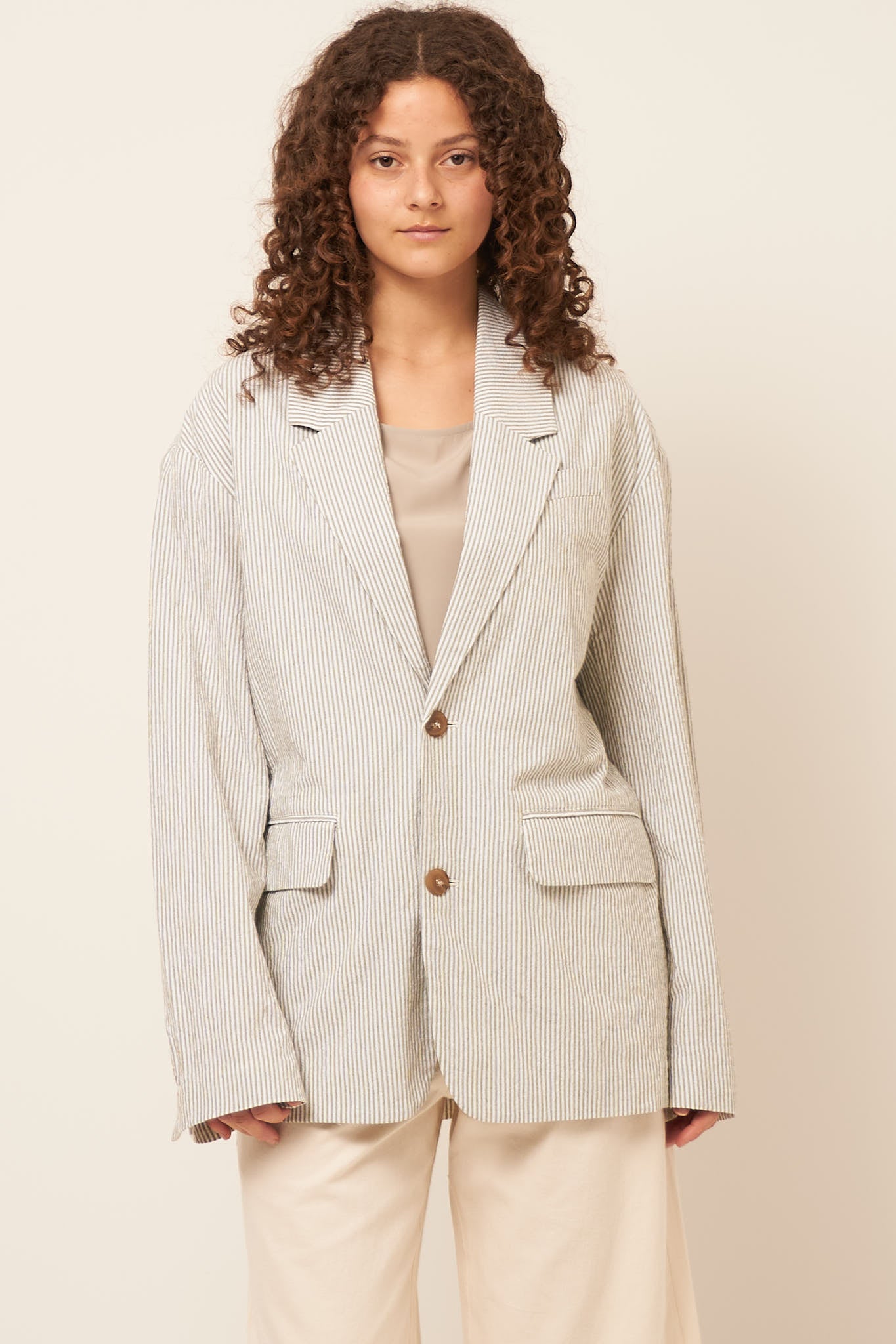 Keostreet Blazer Khaki/White Strippes