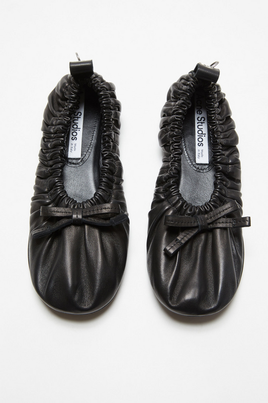 Leather Ballet Flat Black