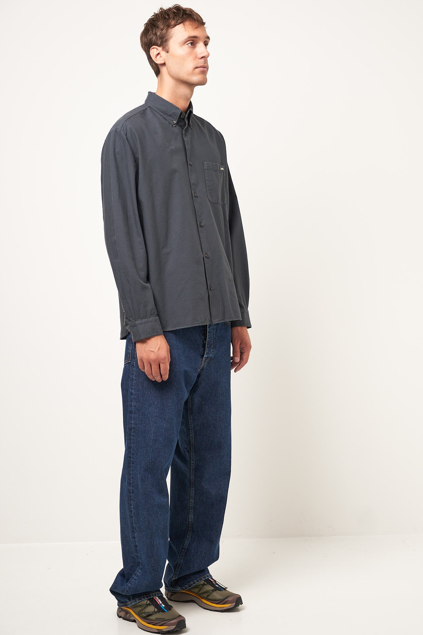 Mateo Logo Shirt Steel Blue