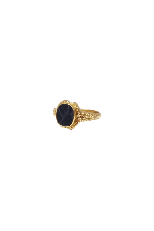 Leave Ring Black/Gold