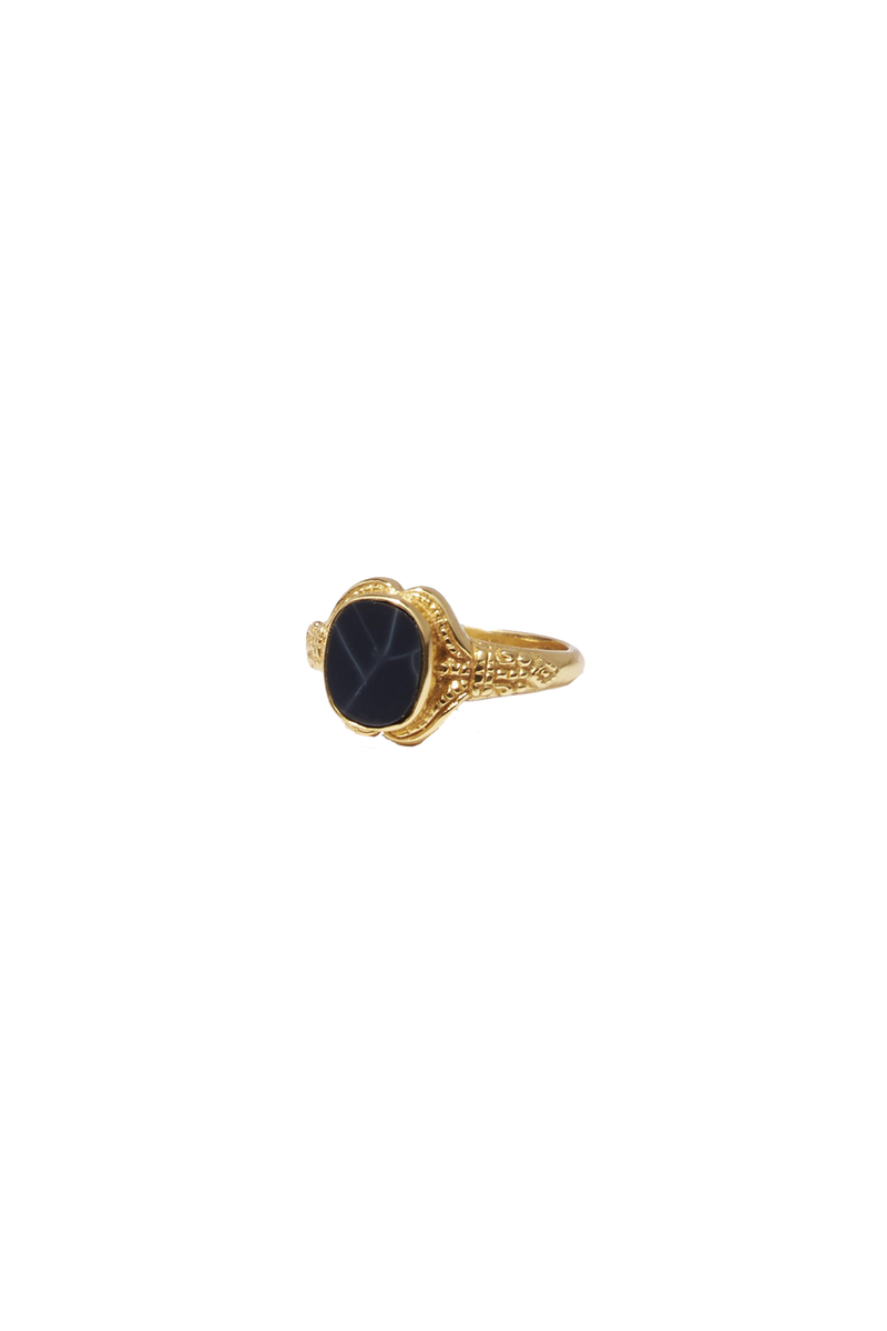 Leave Ring Black/Gold
