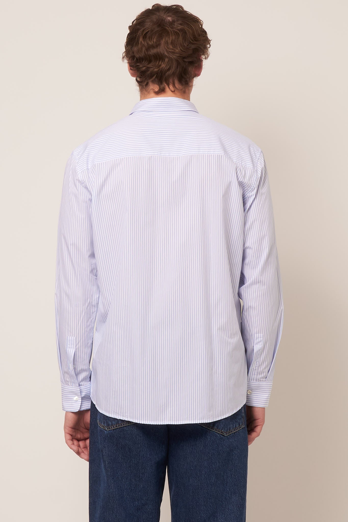 Brook Shirt White/Light Blue Stripe