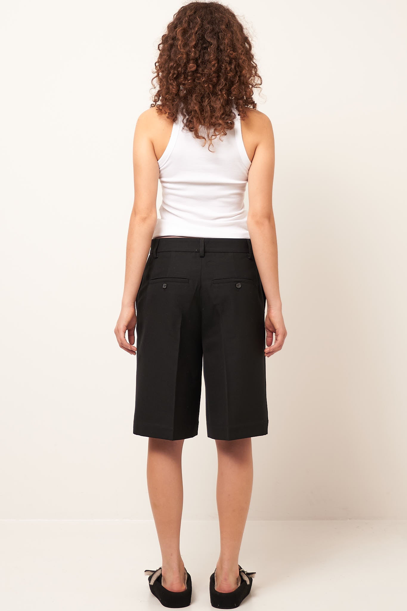 Straight Tailored Shorts Black