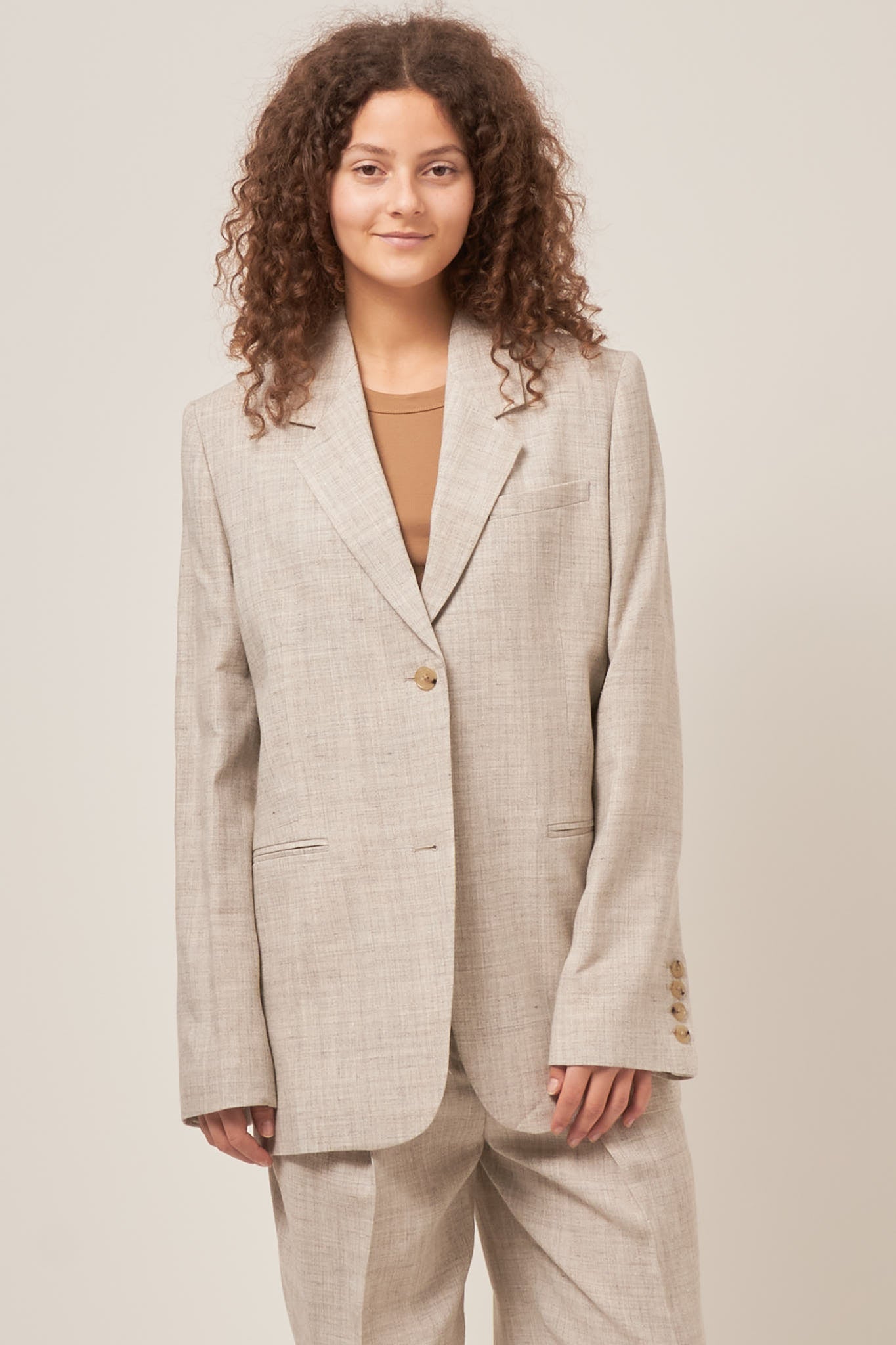 Tailored Suit Jacket Oat Melange