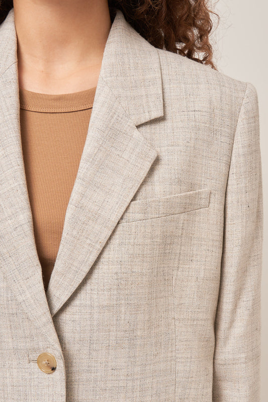 Tailored Suit Jacket Oat Melange