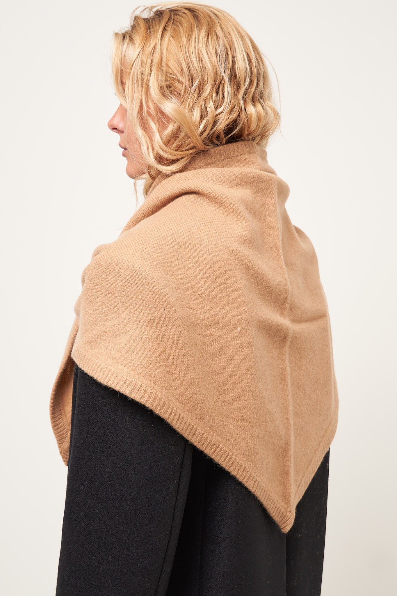 Triangle Wool Cashmere Scarf Camel