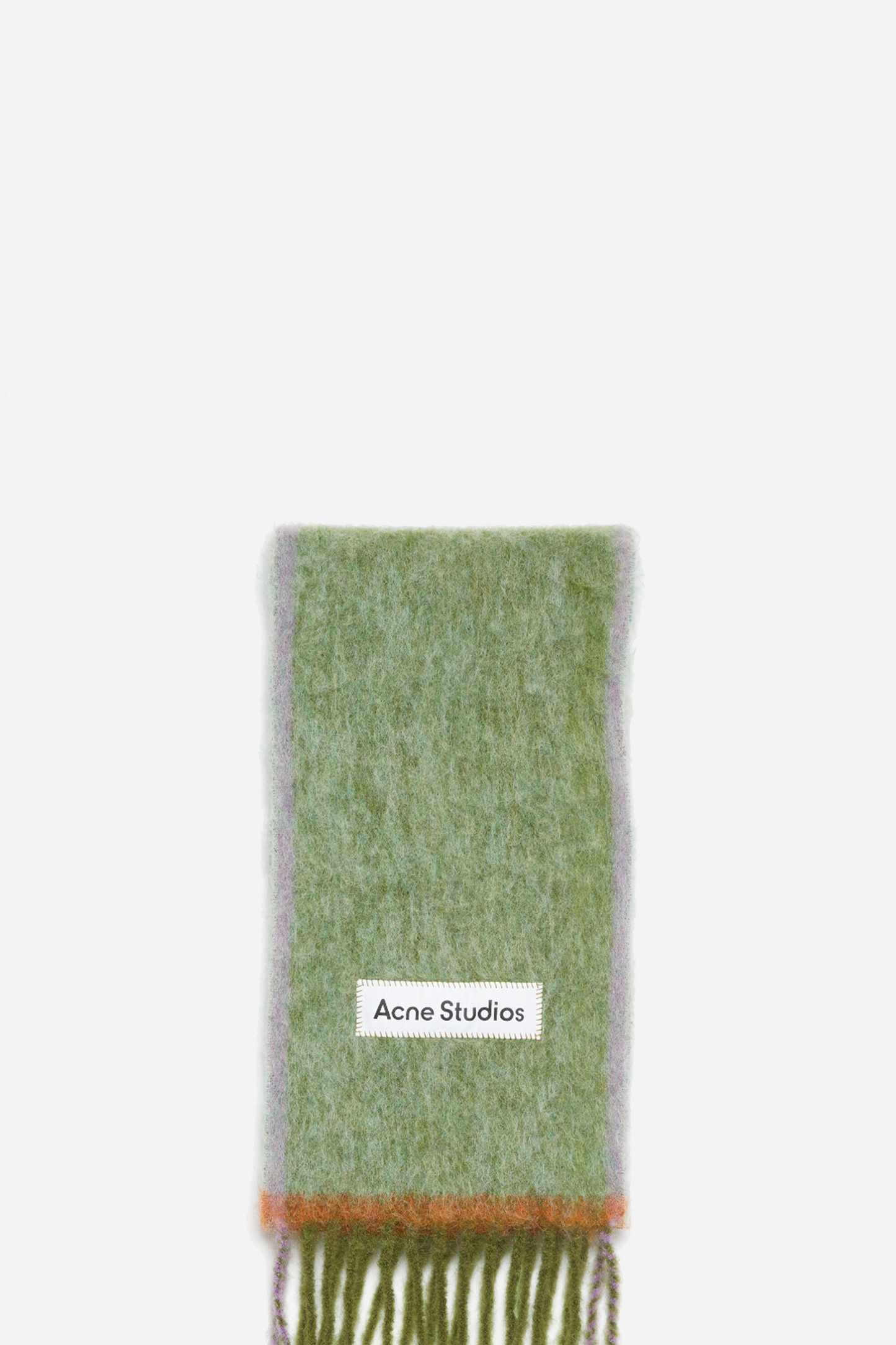 Wool Mohair Scarf Narrow Grass Green