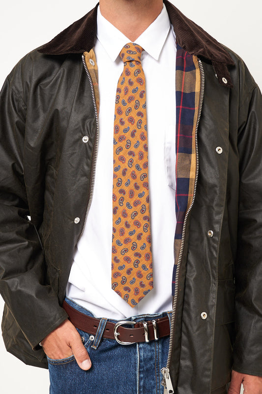 Wool Tie Butterscotch Paisley