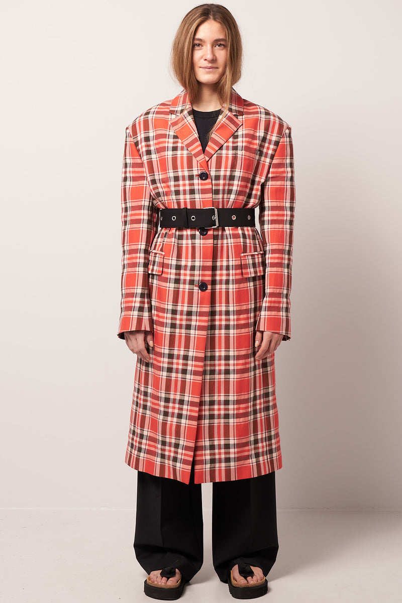 Checked Trenchcoat Red/Brown