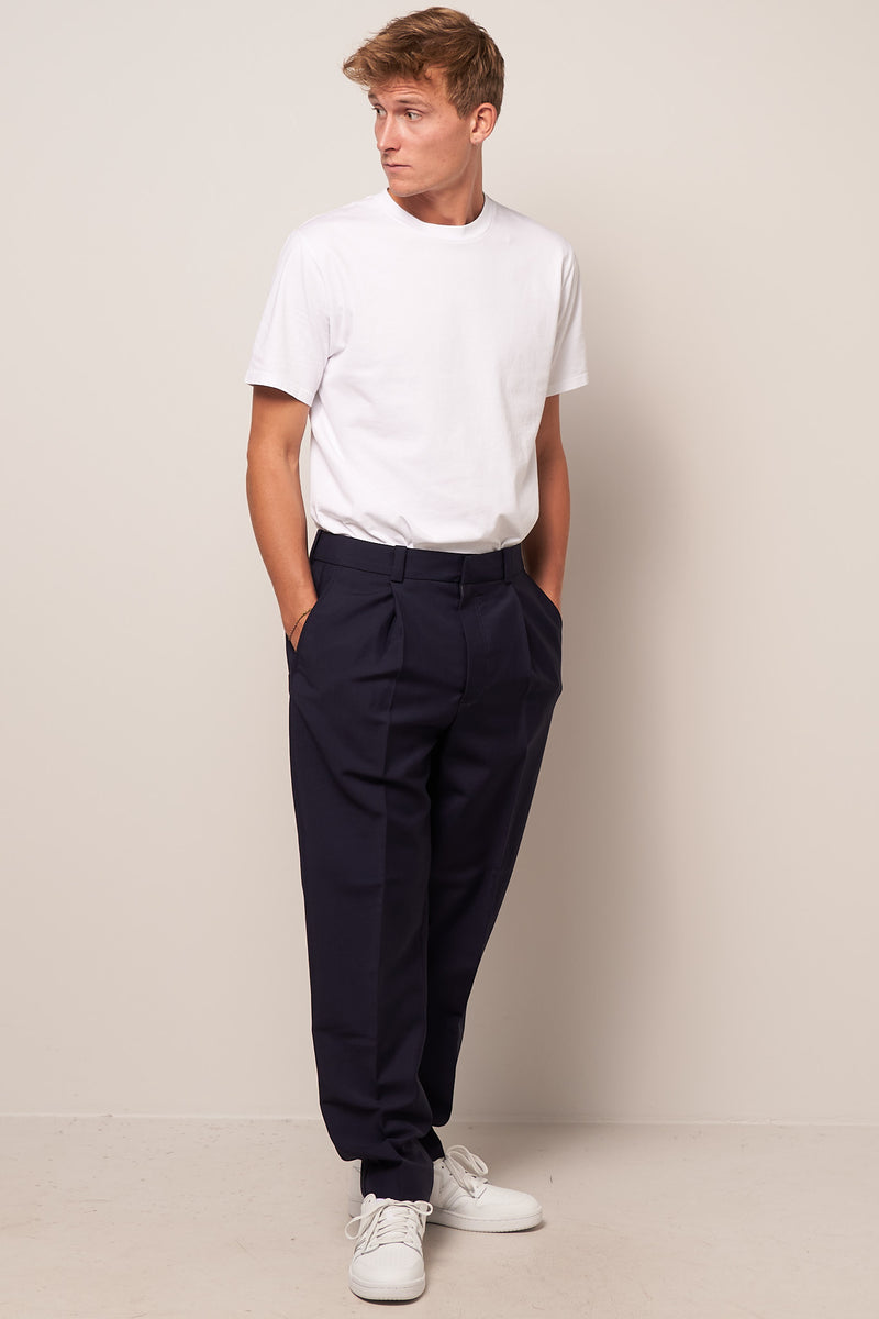 Navy | Tailored Ankle Length Trouser | Pure Collection