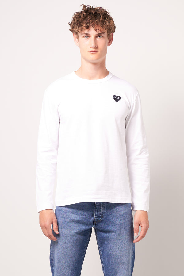 Black Heart LS T-shirt White