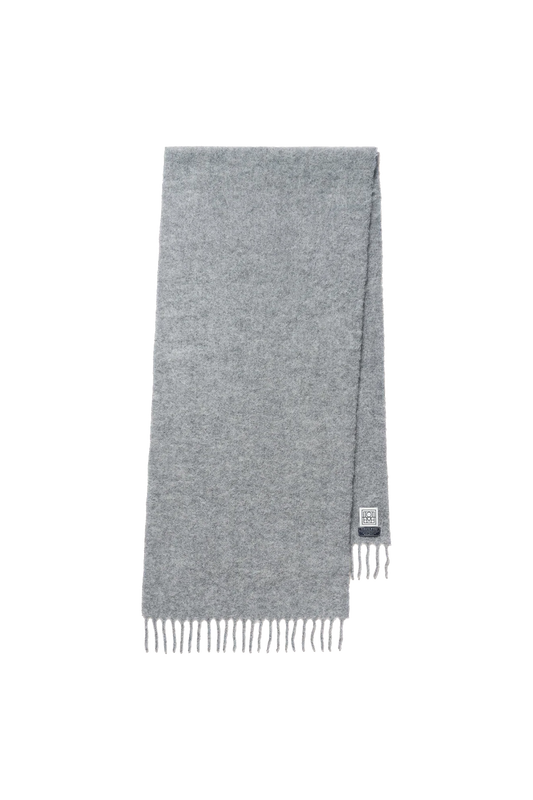 Brushed Alpace Blend Scarf Light Grey Melange