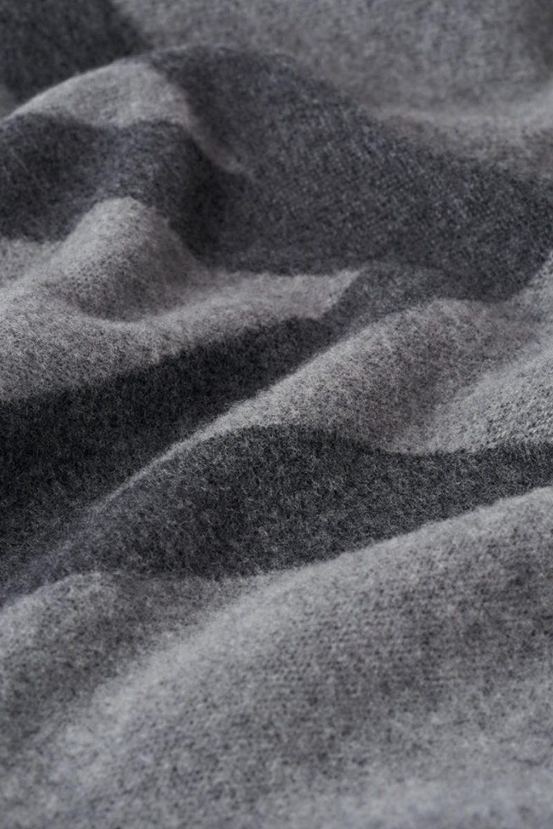 Monogram Jacquard Wool Scarf Grey